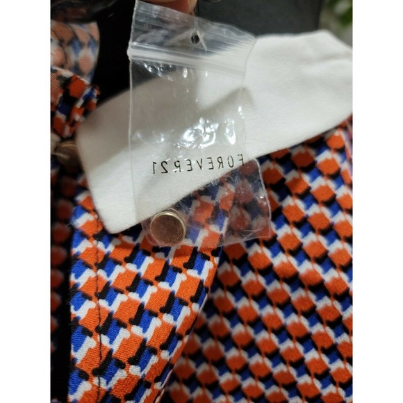 Forever 21 Women's Multicolor 100% Rayon Half Sleeve Knee Length Dress Size S - Picture 10 of 12